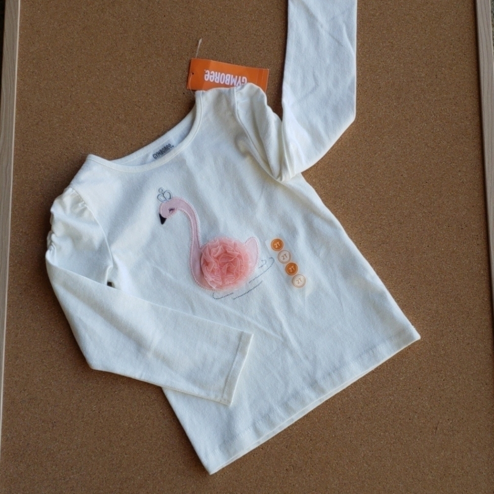 Gymboree Cream Swan Top NWT